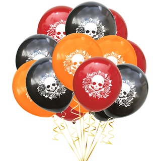 Globos de calavera multicolor de 12 pulgadas para día de los muertos de Halloween globo de látex decoración de fiesta
