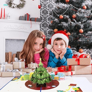 Tarjeta emergente 3D Para decoración De árbol De navidad/invierno/regalo año nuevo/Postal con sobre