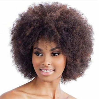 marrón sintético rizado pelucas para las mujeres corto afro peluca africana americana natural