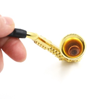 Saxophone Mini Pipas Portátiles Para Fumar Cigarrillos De Metal Pipa De Gancho (9)