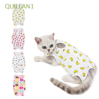 QUILLAN1 S-XL gato ropa Anti lamiendo mascotas suministros trajes de recuperación gatitos ropa para heridas camisa después de la cirugía desgaste suave transpirable gato chaleco