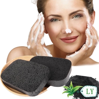 ly esponja de bambú carbón eficaz removedor de maquillaje cosmético puff portátil herramientas de lavado facial