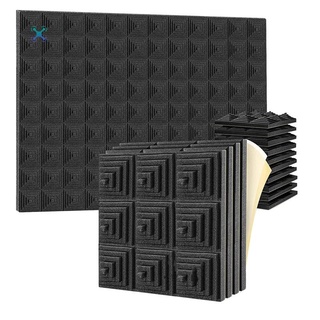 12Pack Acoustic Foam Panel,Self-Adhesive Sound Proof Foam 2 inchX12 inchX12 inch,Noise Absorbing Foam for Studio Home