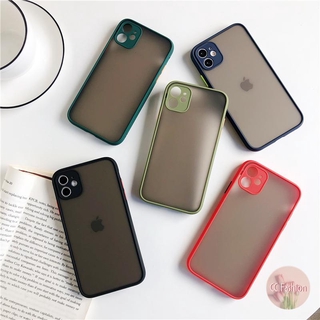 Simple Style Camera Protection iPhone Case For iPhone 11 12 Pro Max X Xs Max XR 8 7 SE 6 6s Soft Cover iPhone Casing Colorful Border