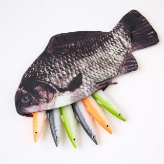 Venta caliente de simulación de pescado bolsa de lápiz creativo de dibujos animados modelado estuche de lápices hombre mujer cartera