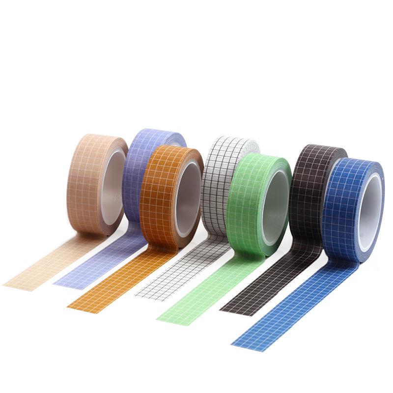 10M Black and White Grid Washi Tape Japanese Paper DIY Planner Masking Tape Adhesive Tapes Stickers Decorative Stationery Tapes