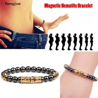Fengjue Magnetic Healthcare Hematite Stone Bead Bracelet Bangle Health Therapy Slimming MX