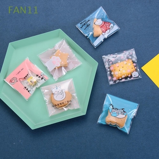 FAN11 95 piezas de plástico de alta calidad de bolsillo de galletas OPP bolsas lindo gato caramelo bolsa de boda favores de dibujos animados fiesta suministros paquetes de regalo autoadhesivo