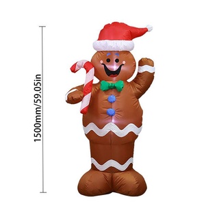 * lhe navidad props juguetes inflables pan de jengibre santa claus forma inflable modelo divertido rendimiento props (5)