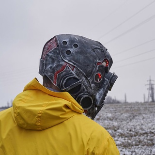 Robot robot plegable máscara De robot Bizarre Punk/cabeza completa Resistente al desgaste (4)
