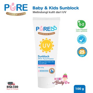 Purebb protector solar SPF 25 bebés y niño no Alcohol 100 gramos puro BB puro bebé