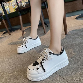 ♚✙nueva versión coreana de ulzzang zapatos blancos, mujer lindo zapatos de cabeza redonda, zapatos de fondo grueso, todo partido estudiante zapatos casuales (5)