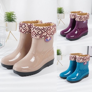 Antideslizante E Impermeable Zapatos Botas De Lluvia Goma Agua De Las Mujeres De Corte Bajo Tubo Corto Medio