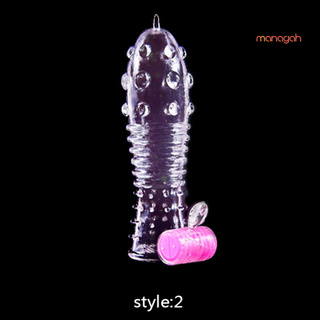 (juguete sexual) vibrador hilo punteado transparente condón de extensión del pene manga de bloqueo anillo juguete sexual (7)