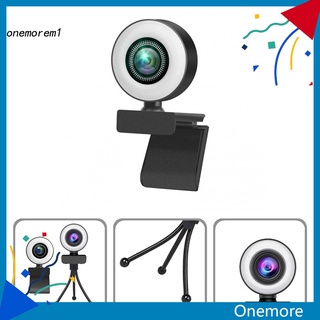 onem plug play pc webcam 1080p/2k cámara web con anillo de relleno de luz amplia aplicación para transmisión en vivo