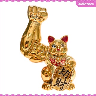 [zaau] novedad gato de la suerte figura de escritorio animal gato juguetes figura coleccionable feng shui buena fortuna oficina casa mesa estatua (3)