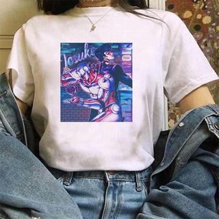 Hip Hop JJBA Piedra Océano Episodio Parejas Camiseta Verano Mujeres Blusa Lindo De Dibujos Animados De Las Cuello Redondo Manga Corta T-shirt