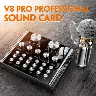 tarjeta de sonido en vivo v8 pro versión de audio externo usb auriculares micrófono transmisión en vivo tarjeta de sonido para teléfono móvil ordenador pc