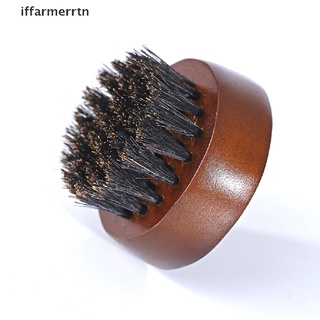 [iffarmerrtn] Wood Beard Brush for Men - Boar Bristles Small and Round Wood .