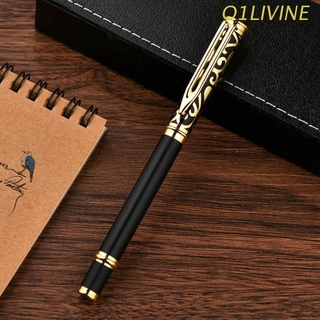 o1li - bolígrafo de metal de lujo para firma, tinta negra, escritura de negocios, suministros de oficina