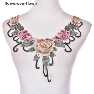 frmx 1pc bordado floral encaje escote cuello cuello recorte ropa costura parche b caliente