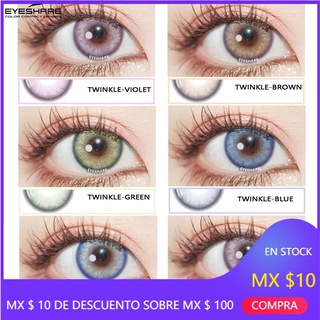 EYESHARE 1 pair Contact Lenses Twinkle Series Brown Gray Colorful Contact Lens Annual use Lens