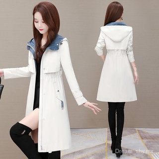 nuevo abrigo de moda de estilo coreano sobre la rodilla para mujer