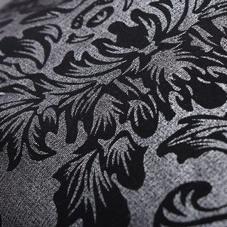YYMALL Nuevo Funda de almohada Suave Cojin cuadrado Funda de sofa Amor Ropa de cama de algodón Moda Inicio Decoracion Negro plata floral (3)