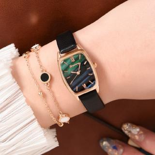 reloj de cuarzo deportivo de cuero casual de lujo para mujer reloj retro elegante jam tangan wanita