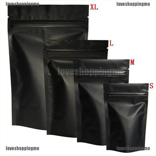 Amor☆ 100 bolsas de autosellado de calor negro mate, reutilizables, con cierre de cremallera (1)