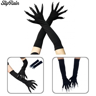 [sliprain] guantes divertidos para mujer, dedo completo, color plateado, guantes para cosplay