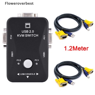 FBMX KVM Switch VGA Cable USB 2.0 Divisor Caja Adaptador Compartir Monitor Teclado Ratón Caliente