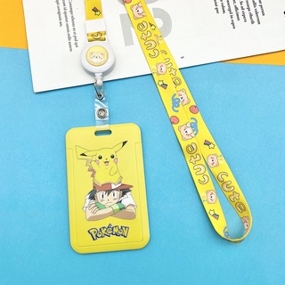 Kawaii Llavero Pokemon Tarjetero Porta Credencial Anime Juguete Bulbasaur Pikachu Titular De La Tarjeta Jigglypuff Charmander Cordón De Plástico (6)