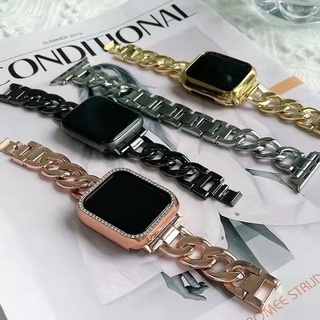 Lujo Apple Watch Banda De Repuesto De Oro Rosa De Acero Inoxidable Correa De Reloj De Metal Pulsera Iwatch Serie 7/6/5/4 (1)