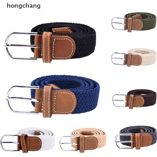 hongchang cinturón para hombres cintura elástica hebilla de lona trenzada para hombre tejida correas elásticas mx