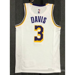 [Caliente Prensado] 2 Colores 2022 NBA jersey Los Angeles Lakers 3 # DAVIS Blanco 75o Nuevo Patrocinador De Baloncesto
