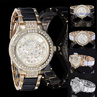 Women\'s Fashion Roman Numerals Rhinestone Alloy Analog Quartz Dress Wrist Watch