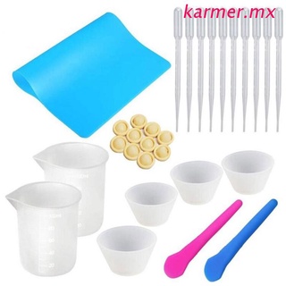 kar1 - juego de gotero de silicona para medir la taza de mezcla