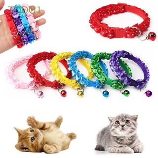 todo1 frilly lunares collar de perro cachorro campana colgante gato collares de encaje mascota suministros hebilla gato accesorios collar ajustable/multicolor