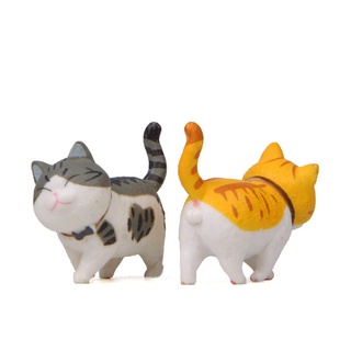 Dolove 1PC de dibujos animados lindo mascota corbata gato Shorthair gato Maine Coon PVC Anime Mini figuras paisaje decoración juguetes (3)