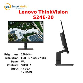 Lenovo Thinkvision S24E-20 24" VA 1920x1080 HDMI Vesa LED Monitor