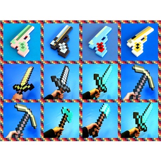 Minecraft periférico juguete arma EVA espuma diamante espada borrador hacha pala máquina pistola modelo de acción juego de rol (3)