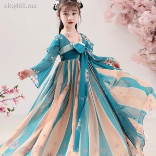 Hanfu niñas traje antiguo super hada falda vestido de verano niños estilo chino elegante estilo antiguo traje Tang falda de niña