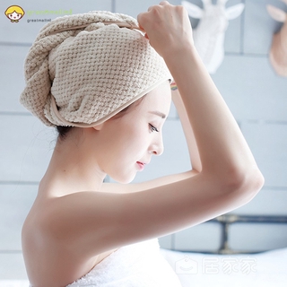 toalla de pelo de microfibra para secar el cabello toallas de secado rápido sombrero gorra torcer cabeza toalla con botón (8)