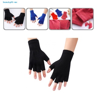 beauty01.mx guantes de invierno amigables con la piel/guantes cálidos de punto elástico sin dedos lavables para mujeres