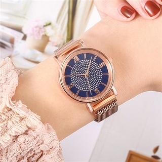 Quartz Watch With Magnetic Strap Casual Analog Roman Scale Wrist Watch Round Dial for Women (4)