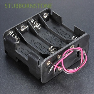 STUBBORNSTONE Standard Battery Case Safety Battery Clip Slot Battery Holder Box Rechargeable Battery Box Double Layer Plastic Storage Box 8 AA Batteries with Wire Lead Batteries Stack/Multicolor