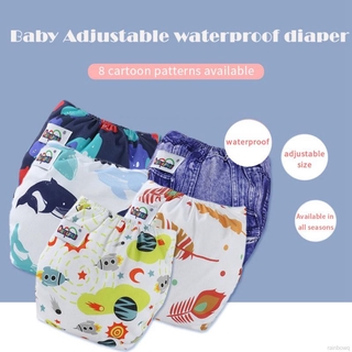 Bebé bebé reutilizable transpirable lavable pañal de tela niños de dibujos animados pañales cubierta pañales (1)