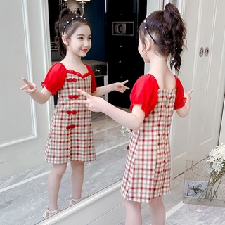Envío rápido spot GMN niñas cheongsam vestido verano 2021 nuevo estilo chino chica hanfu vestido verano niños princesa T
