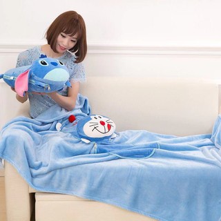 Almohada muñeca manta personaje tamaño 100x150 almohada 3 en 1 personaje manta de peluche Doraemon Hello Kitty muñeca suave
